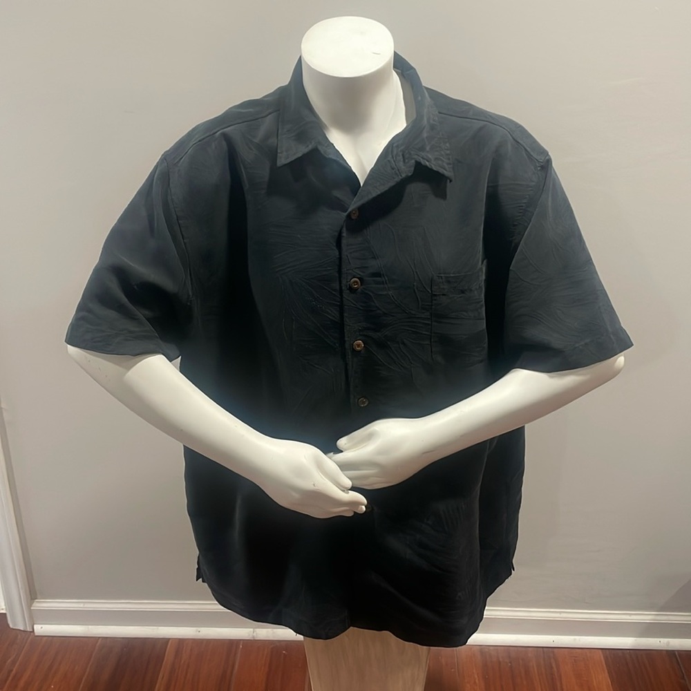 Caribbean black button down shirt